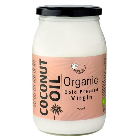 Organic Unrefined Cold-Pressed Coconut Oil AMRITA, 900 ml