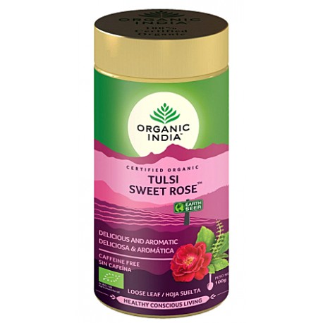 Organiskā tēja "Tulsi Sweet Rose" ORGANIC INDIA, 100 g