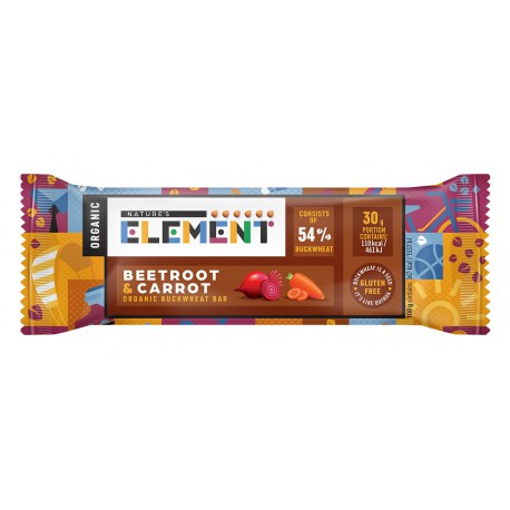 Organic buckwheat bar with beets and carrots NATURE'S ELEMENT, 30g