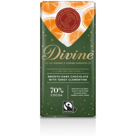 Divine Limited Edition Dark Chocolate with Tangy Clementine, 90 g