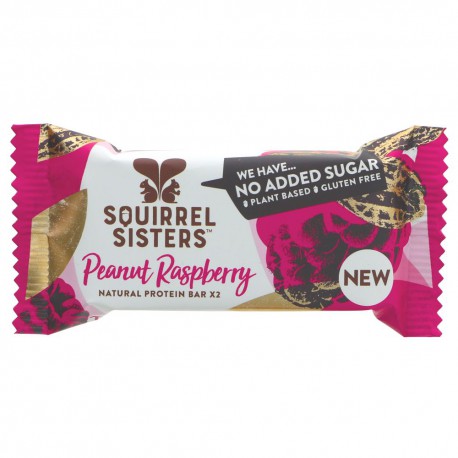 Žemės riešutų ir aviečių batonėlis SQUIRREL SISTERS, 40 g