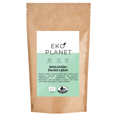 Organiskās zaļās lēcas EKO PLANET, 400 g