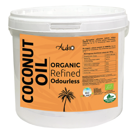 Ekologiškas rafinuotas kokosų aliejus AUKSO, 3 l