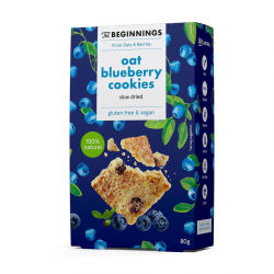 Avižų sausainiai su mėlynėmis BEGINNINGS, 80 g