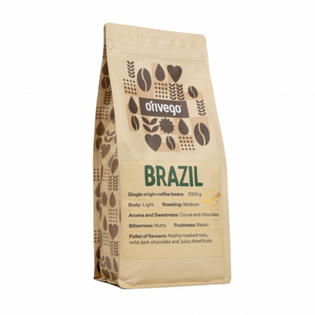 Kavos pupelės "Brazil" ORIVEGO, 1 kg