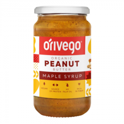 Organic mild peanut cream with maple syrup ORIVEGO, 340 g