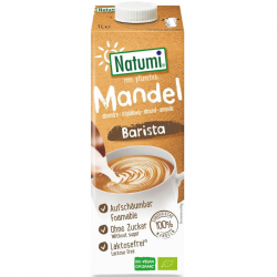 Organiskais mandeļu dzēriens (bez pievienotā cukura) "Barista" NATUMI, 1 l