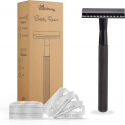 Stainless steel black razor with blades (20 pcs.) BAMBOOZY, 1 pc