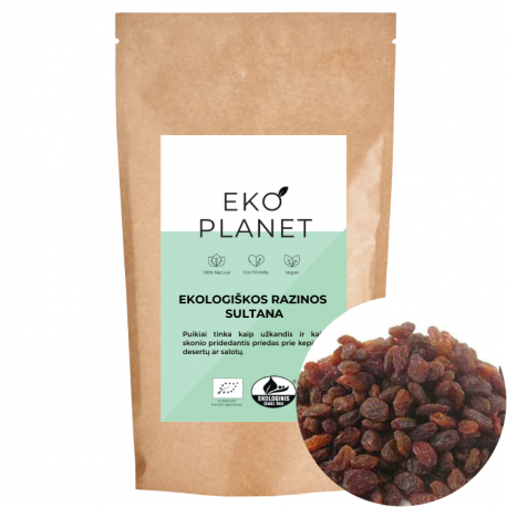 Organiskās rozīnes Sultana EKO PLANET, 250 g