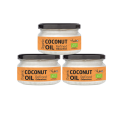 Organic odorless coconut oil for cooking GOLD, 200 ml (set of 3)
