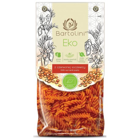 Organic red lentil pasta BARTOLINI, 250 g