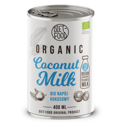 Ekologiškas kokosų pienas 17% riebumo DIET FOOD, 400 ml