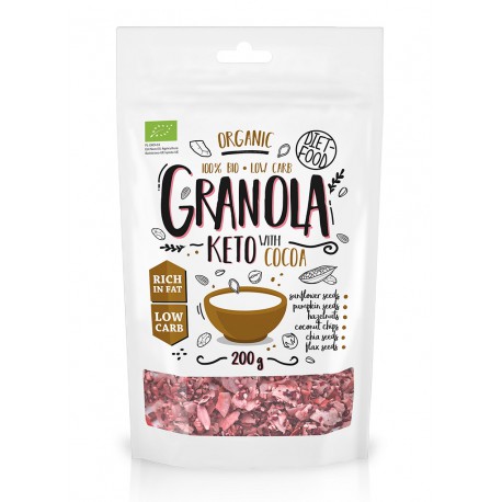 Organiskā granola ar kakao DIĒTA PĀRTIKA, 200 g