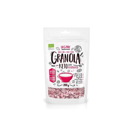 Ekologiška granola su avietėmis DIET FOOD, 200 g