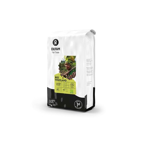 Organiski grauzdētas Arabica un Robusta kafijas pupiņas, OXFAM, 1kg.