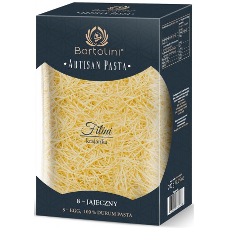 Organic eight-egg durum pasta BARTOLINI, 200 g