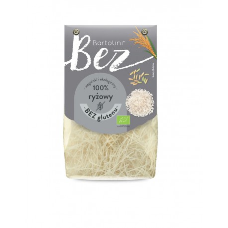 Organic rice flour pasta, fine (gluten-free) BARTOLINI, 250 g