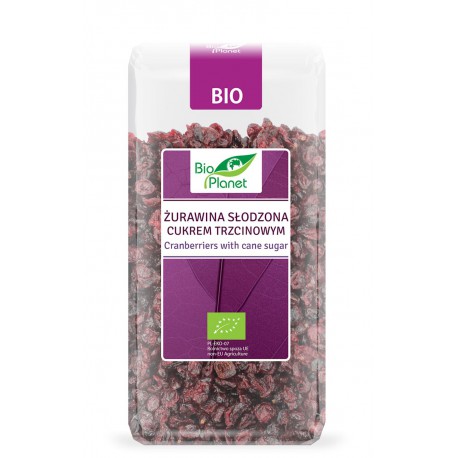 Dzērvenes saldinātas ar niedru cukuru, BIO PLANĒTA 400 g.