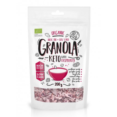 Organic granola with raspberries DIET FOOD, 200 g