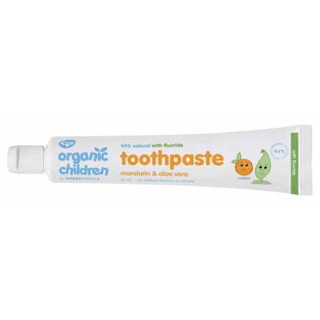 Mandarin and aloe vera toothpaste for children with fluoride GREEN PEOPLE, 50 ml