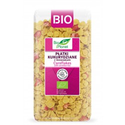 Organic corn flakes with freeze-dried strawberries, BIO PLANET, 250 g.