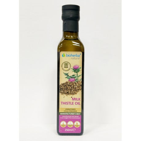 Organic Milk Thistle Seed Oil, Cold Pressed, Bioherba, 250 ml