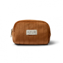 Small fabric cosmetic bag (brown) AZUR NATURAL, 15 x 4 x 11 cm