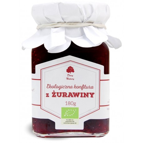 Ekoloģisks dzērveņu ievārījums 180 g – DARY NATURY