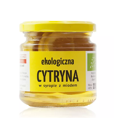 Ekoloģiskās citrona šķēles ar medu sīrupā 220 g - KAMIONNA