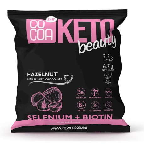 Organic Hazelnuts in Dark "Keto Beauty" Chocolate 70 g – Sugar-Free, Gluten-Free | COCOA