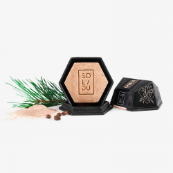 Natural Solid Shampoo with Ghassoul Clay and Coffee Oils GHAYA, 65 g – SOLIDU