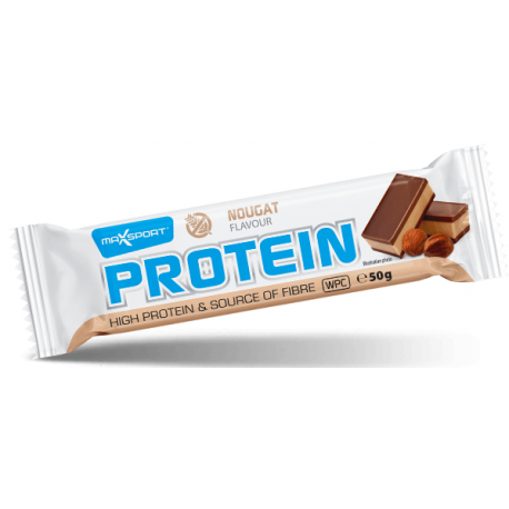 Gluten-Free Protein Bar with Nougat Flavor and Milk Chocolate – Maxsport, 50 g
