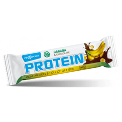 Baltyminis batonėlis bananų skonio ir pieno šokoladu, be gliuteno – MAXSPORT, 50 g