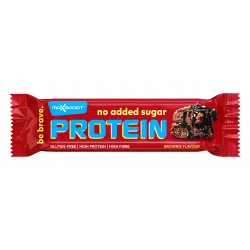 Baltyminis batonėlis „Brownie“ skonio su pieniniu šokoladu, be pridėtinio cukraus, be glitimo – MAXSPORT, 40 g