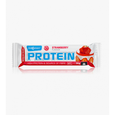 Baltyminis batonėlis braškių skonio , be glitimo – MAXSPORT, 60 g
