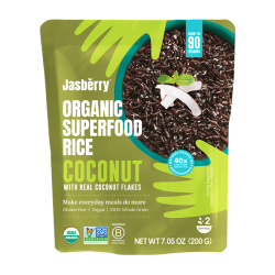 Organic Gluten-Free Whole Grain Jasberry EXPRESS Rice with Coconut Flakes, 200 g