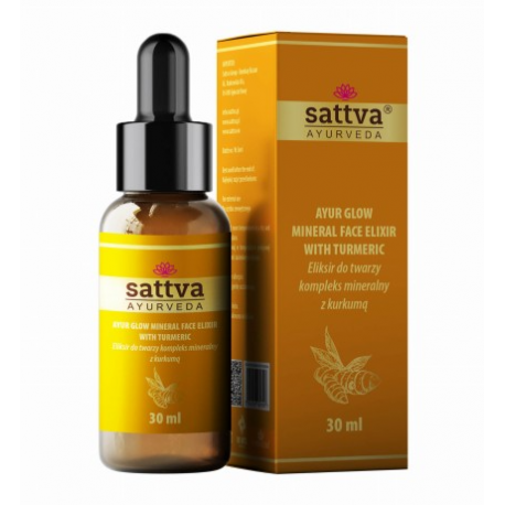 Natūralus veido serumas „Eliksyras“ su mineralų kompleksu ir ciberžole SATTVA, 30 ml
