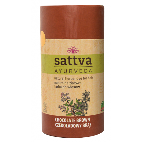 Natūralūs henna plaukų dažai – šokolado ruda, 150 g – SATTVA