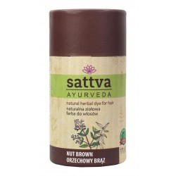 Natūralūs henna plaukų dažai – riešutų ruda, 150 g – SATTVA