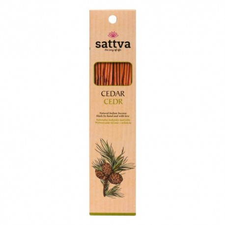Natural Indian Incense "Cedar" – SATTVA (15 pcs, 30 g)