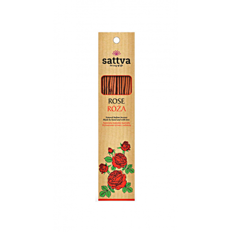 Dabīgi indiešu smaržkociņi ar rožu aromātu – SATTVA (15 gab., 30 g)