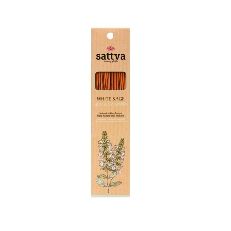 Dabīgās Indijas smaržkociņi ar baltā šalvēja aromātu – SATTVA (15 gab., 30 g)