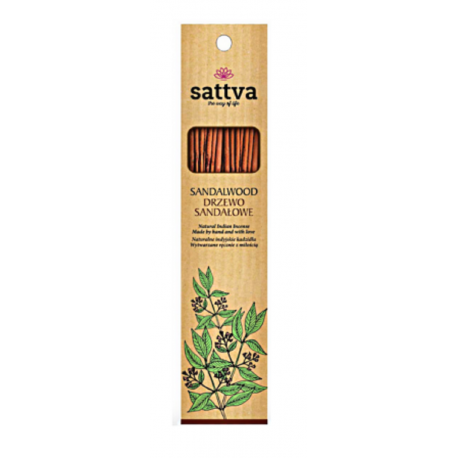 Natural Indian Incense with Sandalwood Aroma – SATTVA (15 pcs, 30 g)