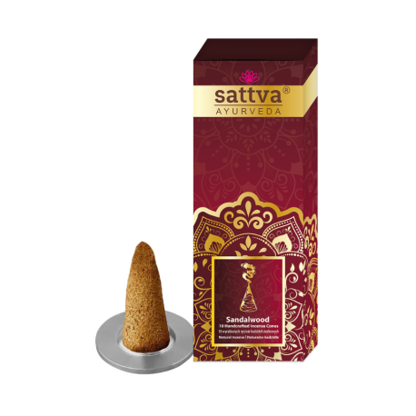 Handcrafted Indian Sandalwood Incense Cones (10 pcs., 20 g) – SATTVA Ayurveda