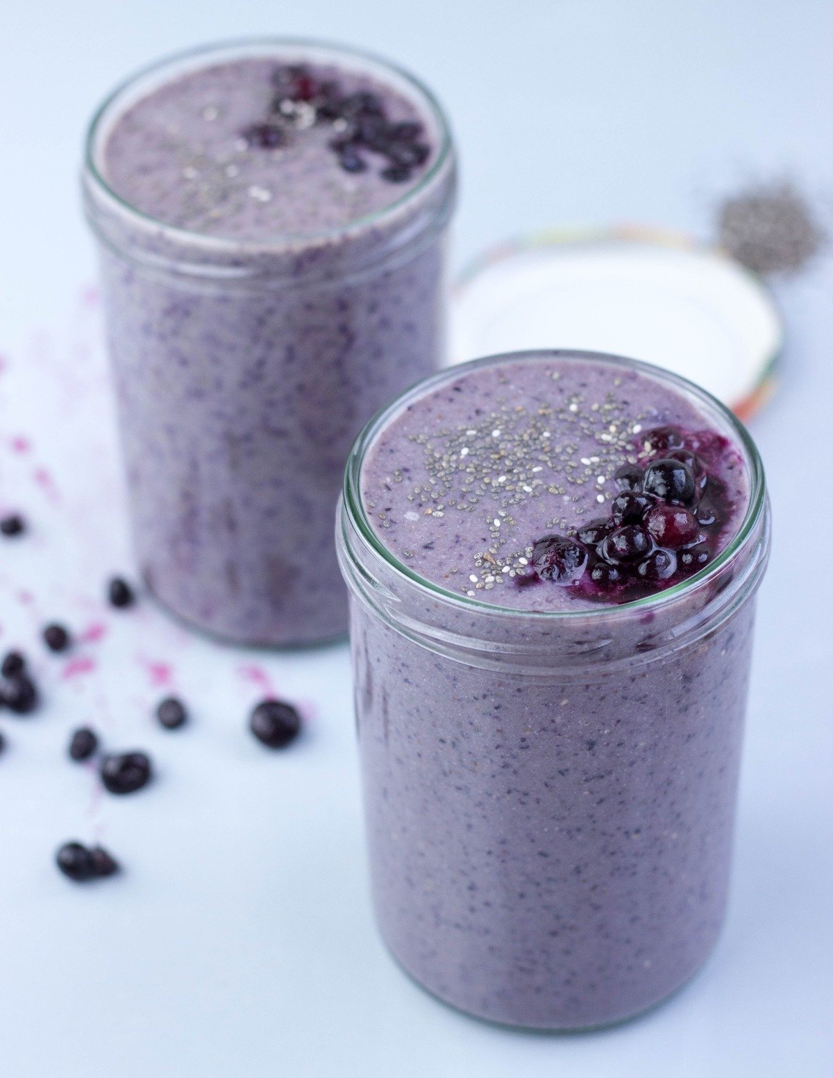 Protein blueberry and banana smoothie