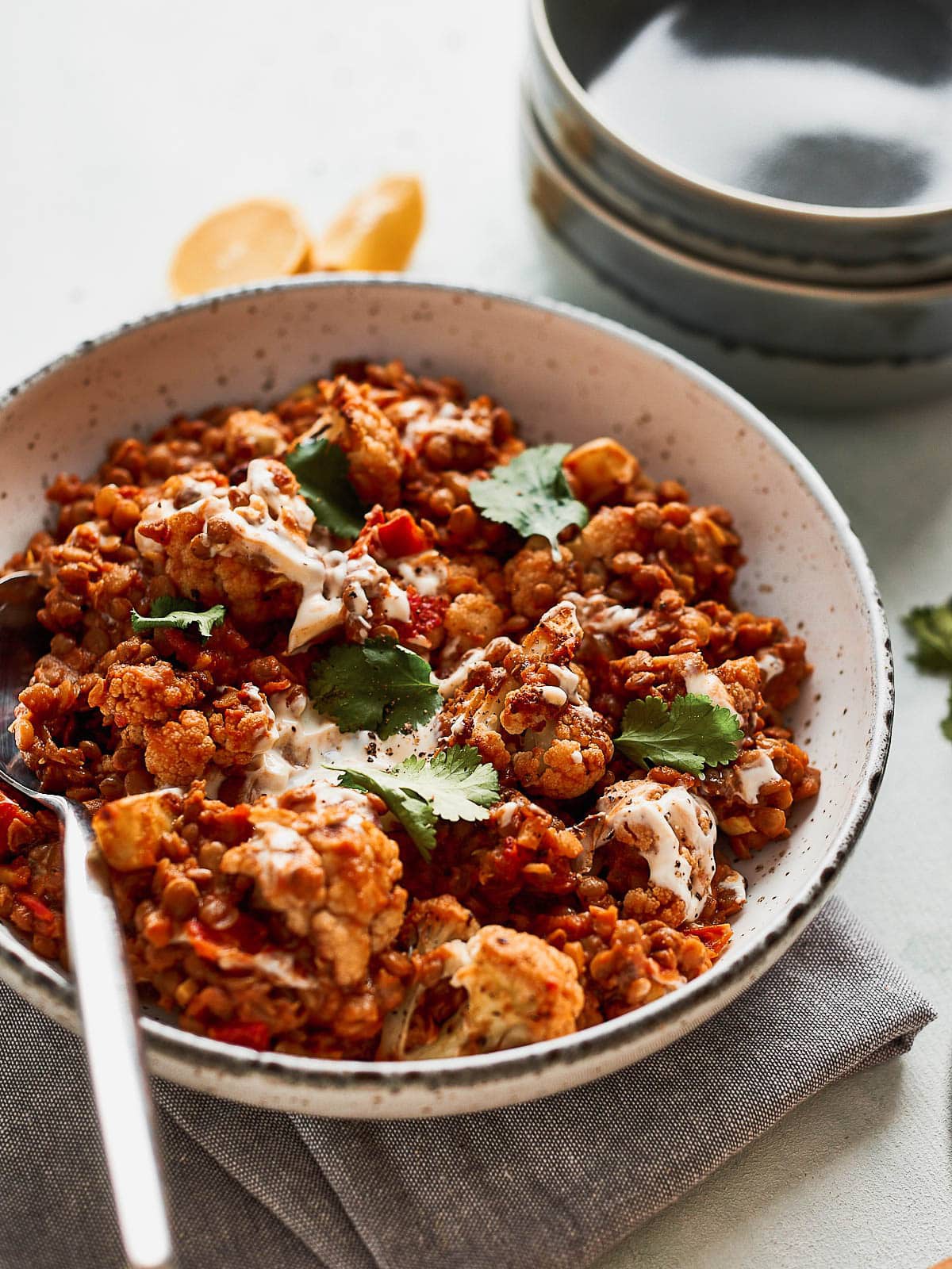 Cauliflower and Brown Lentil Dal