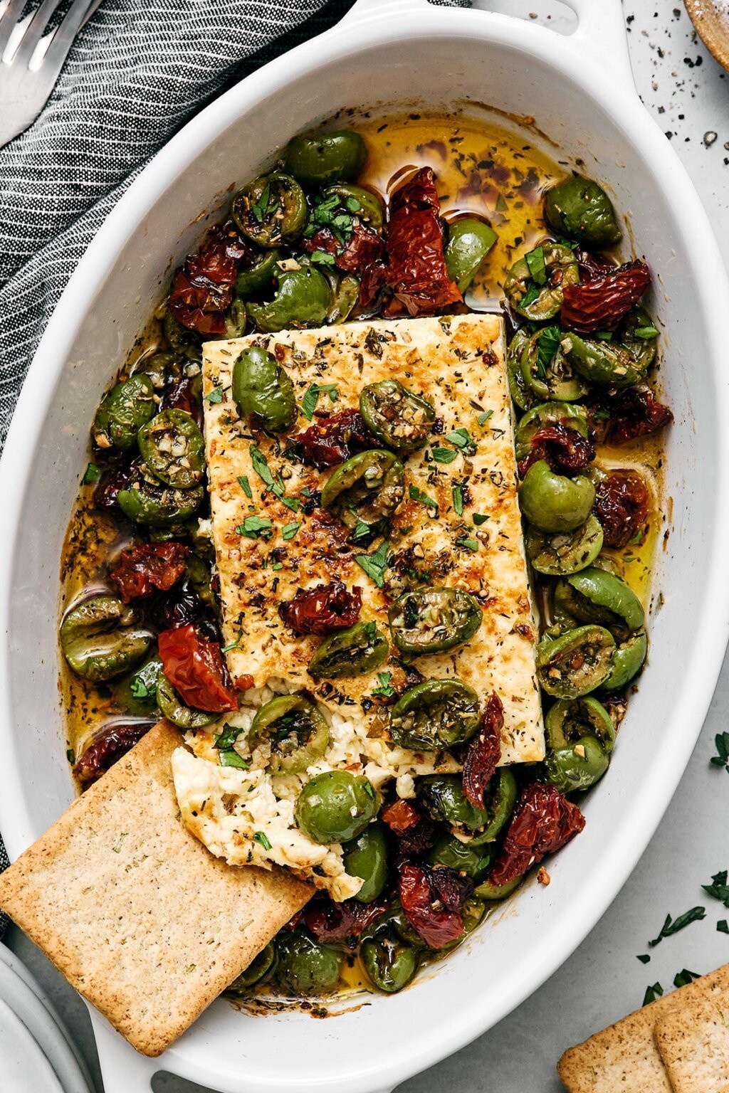 Mediterranean Style Baked Feta Cheese