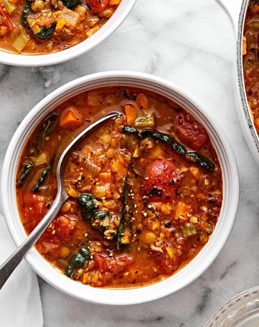 Mediterranean-Style Vegetarian Lentil Soup