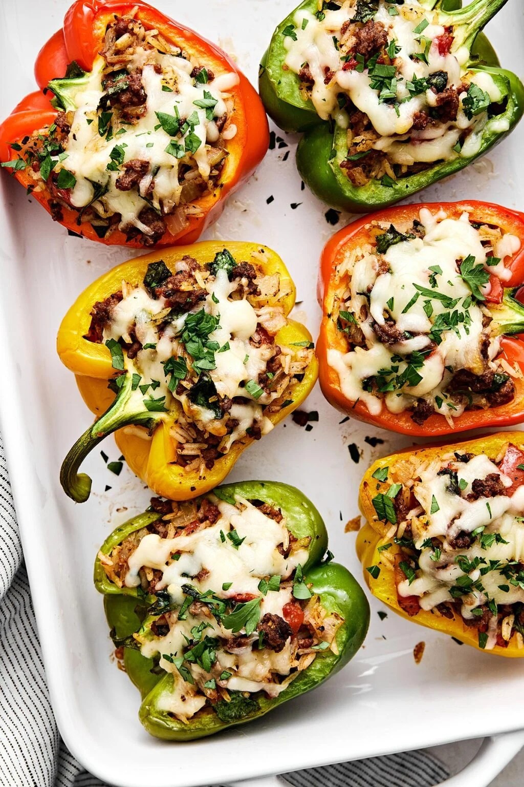 Ground Beef and Cheese Stuffed Peppers