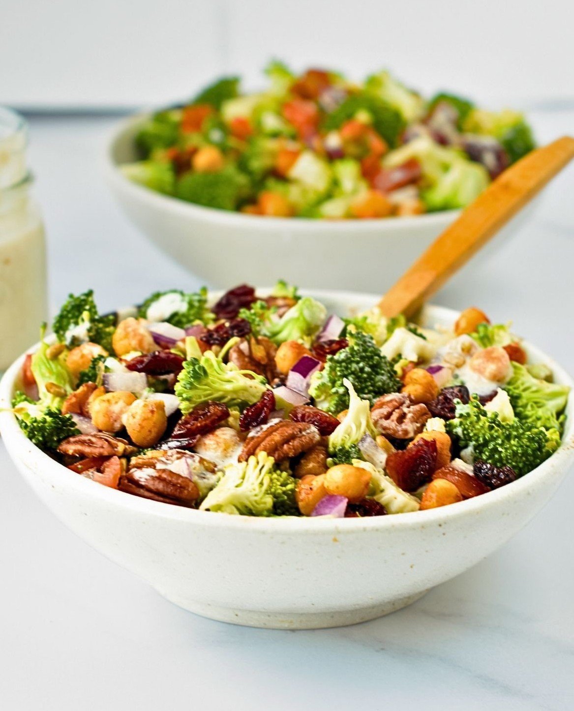 Broccoli and Chickpea Salad with Tahini-Lemon Dressing